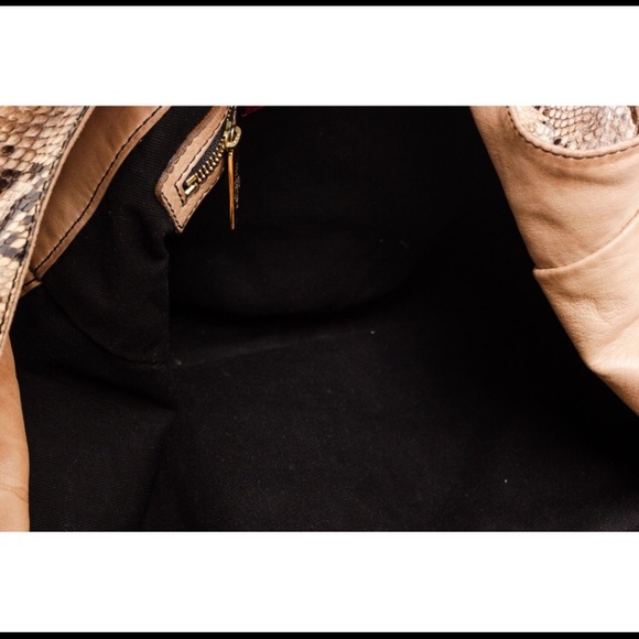 Valentino Brown Python Leather Nuage Bow Tote Bag - Picture 5 of 7